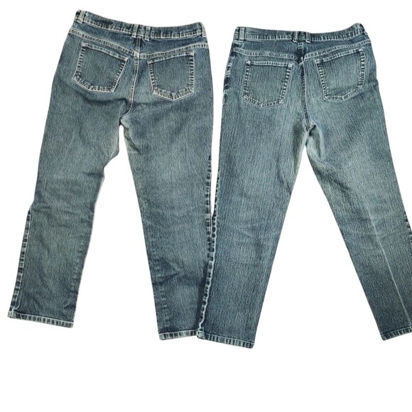 Gloria Vanderbilt Jeans Women 12 Short 2 Pairs Straight Leg Stretch Zip Button - Picture 2 of 9